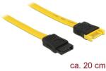 Delock SATA 6 Gb/s-s bővítőkábel csatlakozódugóval > SATA-s, csatlakozóhüvellyel, 20 cm, sárga (83949)