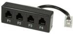 LogiLink Modular Adapter 4 Port Telephone Splitter 1*R45 / 4*RJ11 (MP0036)