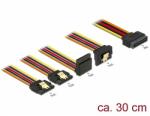 Delock 15 pin-es SATA kábel bemeneti zár funkcióval > 15 pin-es SATA tápcsatlakozó kimeneti 2 x egye (60148) - dellaprint