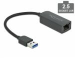 Delock USB A-típusú adapter apa 2, 5 Gigabit LAN kompakt (66646)
