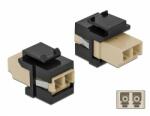 Delock Keystone modul LC Duplex aljzat - LC Duplex aljzat bézs / fekete (86719) - dellaprint