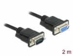 Delock Sub-D9-es, RS-232 soros kábel, apa-anya, 2 m (86579)