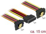 Delock 15 pin-es SATA kábel bemeneti zár funkcióval > 2 db 15 pin-es SATA tápcsatlakozó kimeneti 15 (60145) - dellaprint