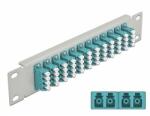 Delock 10 üvegszálas patch panel 12 portos LC Quad vízkék 1U szürke (66799)