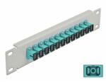 Delock 10 üvegszálas patch panel 12 portos SC Simplex vízkék 1U szürke (66784)