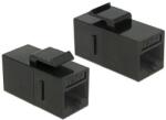 Delock Keystone modul, RJ45-aljzat > RJ45-aljzat, Cat. 6 UTP, fekete (86381) - dellaprint