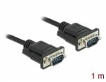 Delock Sub-D9-es, RS-232 soros kábel, apa-anya, 1 m (86573)