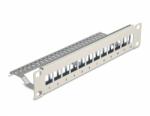 Delock 10 Keystone patch panel 12 porttal és tehermentesítővel 1U szürke (66875)