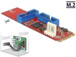 Delock Átalakító, M. 2 aljzat B+M nyílással, csatlakozódugó > 2 x USB 3.0-s csatlakozósor (62843)
