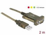 Delock Adapter, USB 2.0 A-típusú > 1 db soros DB9 RS-232 (64073)