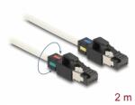 Delock Hálózati kábel RJ45 apa - apa Cat. 6A S/FTP változtatható színű csatlakozókkal 2 m fehér (80170)