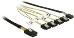 Delock Kábel Mini SAS SFF-8087 > 4 x 7 tus SATA fordított + oldalsáv, 0, 5 m (83318) - dellaprint