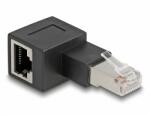 Delock RJ45 apa - RJ45 anya adapter Cat. 6A 90 fokos szögben balra hajlítva (87863)