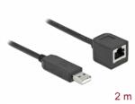 Delock Soros kapcsolati kábel FTDI chipszettel, USB 2.0 A-típusú apa - RS-232 RJ45 anya, 2 m hosszú, (64165)