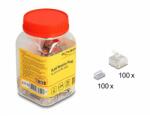 Delock RJ45 Moduláris csatlakozó Cat. 6A vékony és lapos kábelekre 100 db. -os szett (67019)