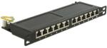 Delock 10 Patch Panel 12 portos Cat. 6A 0.5 U fekete színű (43312)