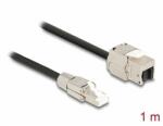 Delock Kábel RJ45 dugasz terepen szerelhető Keystone Modul RJ45 aljzathoz Cat. 6A 1 m (87206) - dellaprint