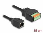 Delock RJ45 kábel Cat. 5e anya - terminal block adapter lenyomó gombbal 15 cm (66065)