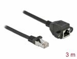 Delock Hálózat bővítő kábel S/FTP RJ45 apa - RJ45 anya Cat. 6A, 3 m hosszú, fekete (87003) - dellaprint
