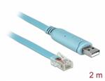 Delock Adapter USB 2.0 A-típusú apa > 1 x soros RS-232 RJ45 apa 2, 0 m kék (64185)