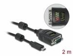 Delock A-típusú USB - soros DB9 adapter 9 LED RS-232 teszterrel (90497) - dellaprint