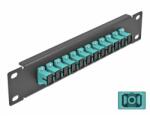 Delock 10 üvegszálas patch panel 12 portos SC Simplex vízkék 1U fekete (66763)
