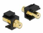 Delock Keystone modul, RCA-csatlakozóhüvely > RCA-csatlakozóhüvely, aranyozott, fehér / fekete (86746) - dellaprint