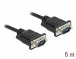 Delock Sub-D9-es, RS-232 soros kábel, apa-apa, 5 m (86576)