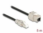 Delock Kábel RJ45 dugasz terepen szerelhető Keystone Module RJ45 aljzathoz Cat. 6A 5 m (87245)