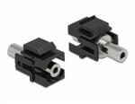 Delock Keystone Module sztereo jack anya 3, 5 mm 3 tűs - sztereo jack anya 3, 5 mm 3 tűs, fekete (86859) - dellaprint