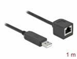 Delock Soros kapcsolati kábel FTDI chipszettel, USB 2.0 A-típusú apa - RS-232 RJ45 anya, 1 m hosszú, (64164)