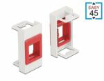 Delock Easy 45 Modul Keystone tartó 22, 5 x 45 mm, fehér / piros (81355)