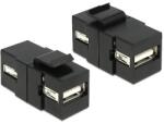 Delock Keystone modul USB 2.0 A foglalat > USB 2.0 A foglalat, fekete (86367) - dellaprint