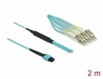 Delock Optikai szálkábel MPO anya - 12 x LC Duplex apa, multi módú OM3, 50/125 m, 2 m hosszú (84872)