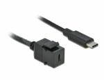 Delock Keystone modul, USB 3.0 C-csatlakozóhüvely > USB 3.0 C-csatlakozódugó, kábellel (86398) - dellaprint