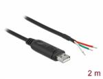 Delock Adapter cable USB 2.0 Type-A to Serial RS-232 with 3 open wires 2 m (90428)