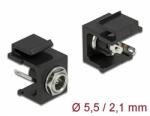 Delock Keystone modul, DC 5, 5 x 2, 1 mm-csatlakozóhüvely, fekete (86849) - dellaprint