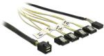 Delock Kábel Mini SAS HD SFF-8643 > 4 x 7 tus SATA fordított + oldalsáv, 0, 5 m (83320) - dellaprint