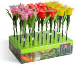  LED-es szolár tulipánlámpa - sárga / piros / rózsaszín - 31 cm - 12 db / kínáló (11750)