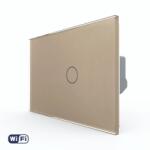 LIVOLO Intrerupator Simplu Wi-Fi cu Touch LIVOLO din Sticla, Standard Italian - Serie Noua - culoare auriu