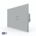 LIVOLO Intrerupator Simplu Wi-Fi cu Touch LIVOLO din Sticla, Standard Italian - Serie Noua - culoare gri