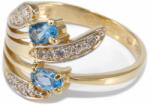 Ékszershop Kék-fehér köves virágos arany gyűrű (1259449)