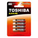 9518 TOSHIBA RED ALKALINE LR03 AAA 1, 5 V alkáli elemek buborékcsomagolás 4 darab (TOSBAT0210)