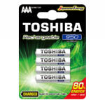 9518 Újratölthető elemek TOSHIBA HASZNÁLATRA KÉSZ AAA 1, 2V 950MAH buborékfólia 4 db (TOSBAT0430)