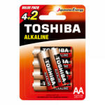 Toshiba RED ALKALINE LR6 AA 1, 5V alkáli elemek CSOMAG 6db (TOSBAT0230)