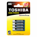 9518 TOSHIBA HIGH POWER LR03 AAA 1, 5 V alkáli elemek buborékcsomagolás 4 darab (TOSBAT0110)
