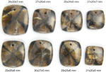  Andaluzit Natural Cabochon Patrat cu Gaura pentru Pandantiv 23-33x19-27x4-7 mm - 1 Buc