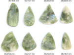  Cabochon Cuart cu Turmalina Verde Natural Druzy - Picatura - 28-40x15-30x6-9 mm - 1 Buc