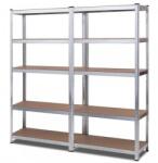 Plus Mobilier Raft dublu Premium 2500x1800x400 mm (HxLxl) cu 6 polite MDF, otel galvanizat, 2400 kg, montaj fara surub, PLUS (5 ani garantie) gri 6 Raft metalic Otel Uz comercial 200 kg 2500x1800x400 (61004208) Dulap arhivare