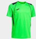 Joma CHAMPIONSHIP VII SHORT SLEEVE T-SHIRT dressz / póló fluo zöld fekete 3XS